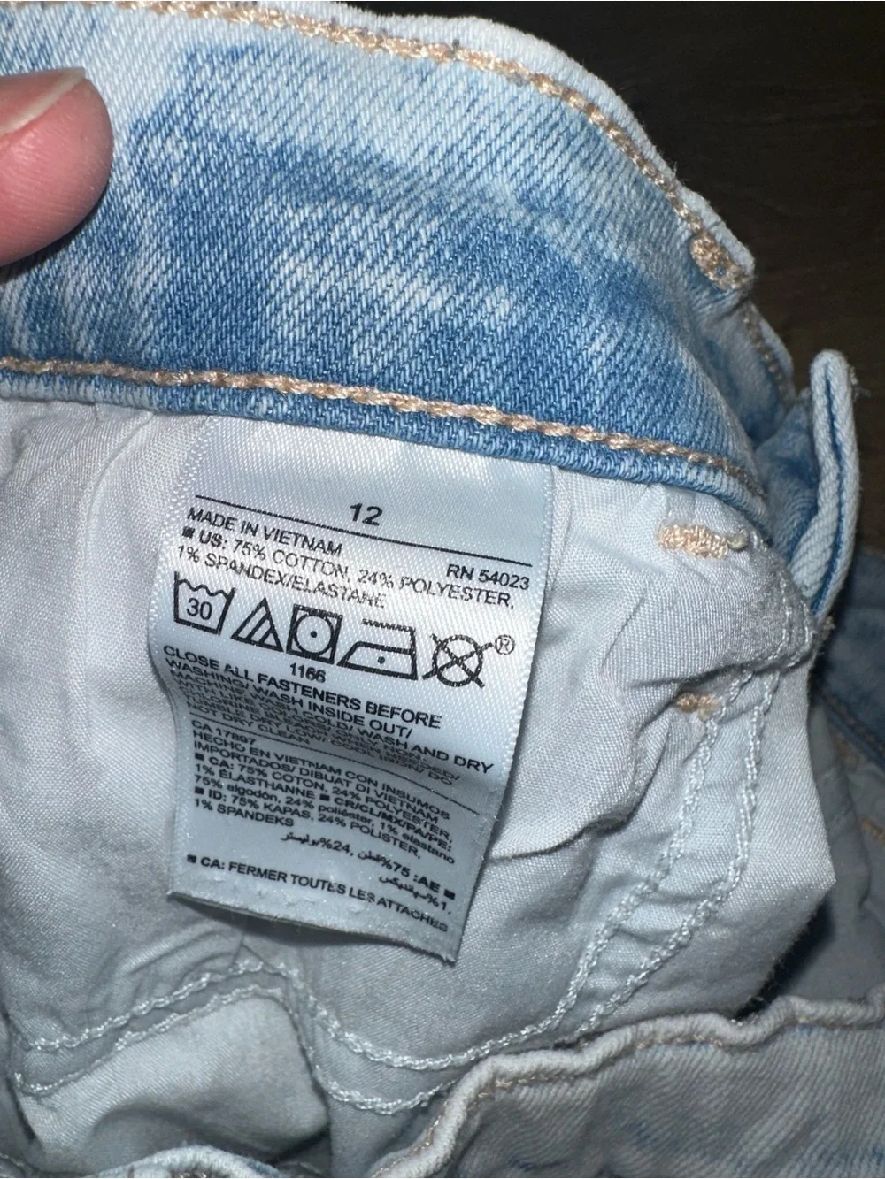 Old Navy Faded Light Blue Denim Cuffed KIDS Shorts